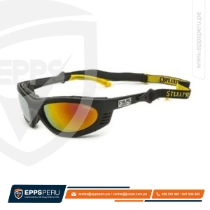 Lente de Seguridad Turbine Gt Gris, Marco Negro con Revo Rojo