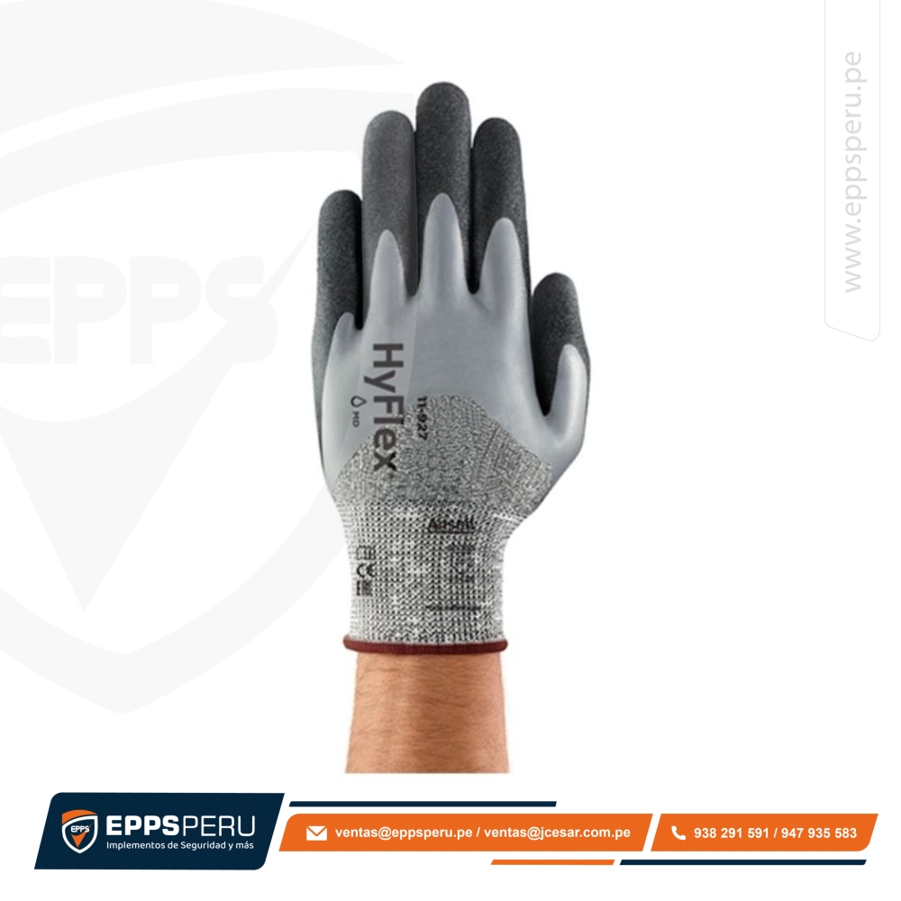 Guantes HyFlex Nylon Palma Nitrilo 3/4″ 11-927 Ansell