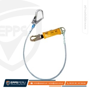 Línea de Vida/Conexión, con Amortiguador de Caída Factor 1, de Cable de Acero de 1/4″, un Gancho de 3/4″ y un Gancho de 2 1/4″ DF1G Hauk