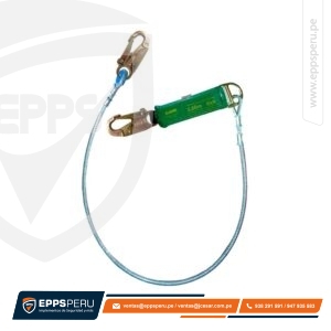 Línea de Vida/Conexión, con Amortiguador de Caída Factor 2, Cable de Acero de 1/4″ y Dos Ganchos de 3/4″ DF1PF2 Hauk