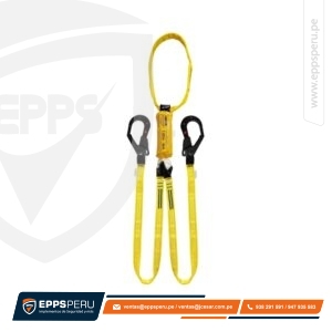Línea de vida doble, con amortiguador de caída, 2 ganchos de 2 1/4” dieléctrico y 1 anillo dieléctrico DN2GDD Hauk