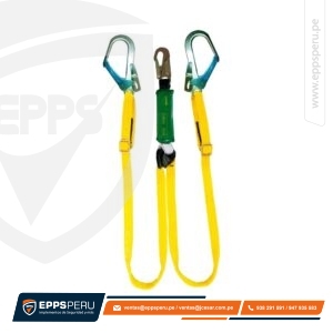 Línea de Vida/Conexión Regulable, Doble, con Amortiguador de Caída, un Gancho de 3/4″ y Dos Ganchos de 2 1/4″ DN2GRF2 Hauk